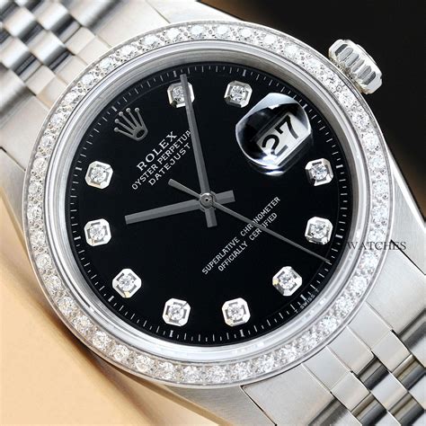 rolex datejust gold black 16mm|rolex datejust 18k white gold.